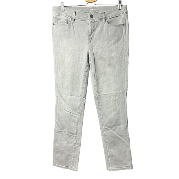 Ann Taylor LOFT Women's Light Gray Modern Straight Jeans Size 31/12 - Picture 1 of 8